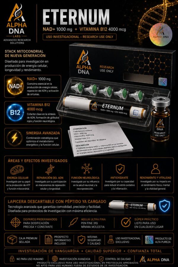 STACK EN LAPICERA DESCARTABLE: ETERNUM (NAD+ 1000 mg + B12 4000 mcg)